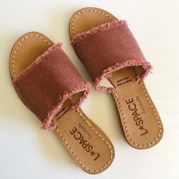 L*Space by Cocobelle Pink Canvas Slides - Picture 8 of 15